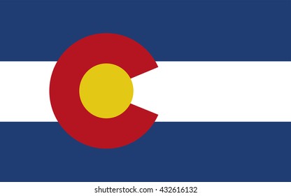 Colorado flag official right proportions, vector illustration