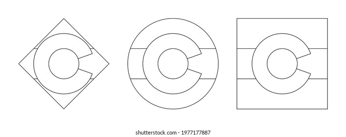 colorado flag outline set, isolated on white background
