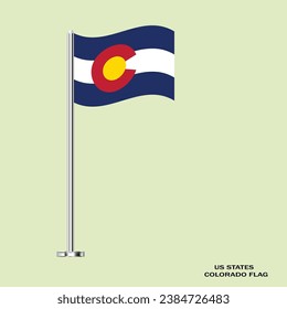 Colorado flag. Colorado table flag. Colorado US state. USA Colorado vector illustration flag.