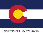 Colorado Flag Vector, USA State Flag Clipart, Editable Illustration