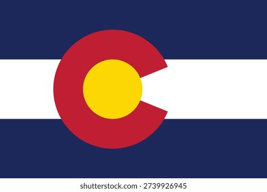 Colorado Flag Vector, USA State Flag Clipart, Editable Illustration