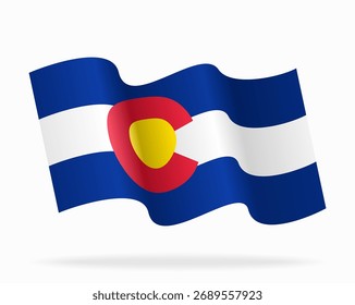 Colorado flag wavy abstract background. Vector illustration.