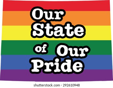 Colorado gay pride vector state sign