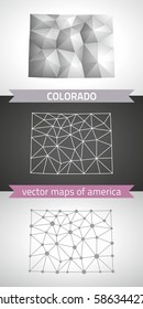 Colorado grey vector mosaic 3d polygonal maps