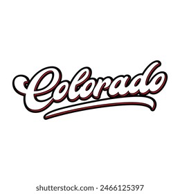 Colorado hand made script font. Vector Colorado text typography design for tshirt hoodie baseball cap jacket and other uses vector
