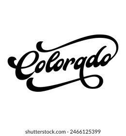 Colorado hand made script font. Vector Colorado text typography design for tshirt hoodie baseball cap jacket and other uses vector