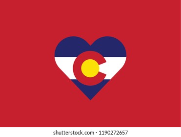 Colorado heart shape love symbol national flag country emblem