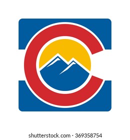 colorado hill logo vector.