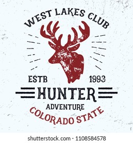 Colorado hunter club typography. T shirt graphics for print and other user. Vector