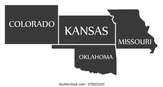 1,629 Kansas and missouri map Images, Stock Photos & Vectors | Shutterstock