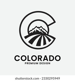 colorado line art design logo illustration icon