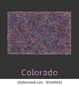 Colorado line art map