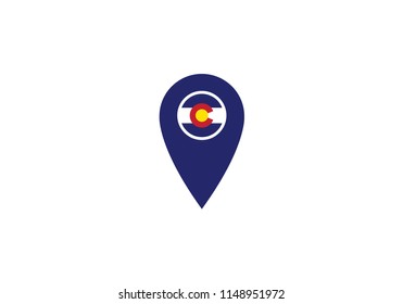 Colorado location pin navigation symbol label map