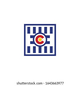 Colorado logo, emblem badge with mountain illustration
