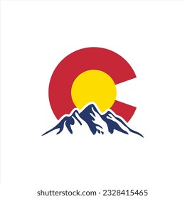 colorado logo with mountain vector illustration suitable for logo design to represent colorado state on colorado day event