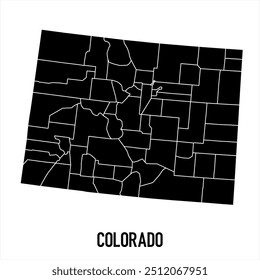 Mapa do Colorado. Design abstrato, ilustração vetorial