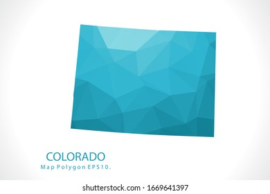 COLORADO Map Abstract geometric rumpled triangular low poly style gradient graphic on white background