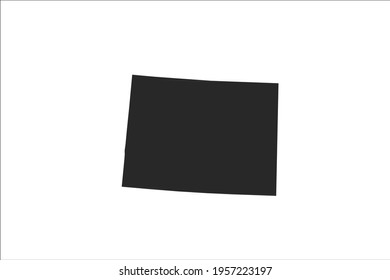 COLORADO Map black Color on White Backgound