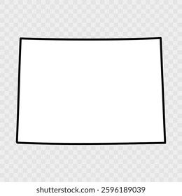 Colorado Map Black, State Border, United States, US America, Transparent Isolated, Variations. High detailed vector map - Colorado. Vector icon