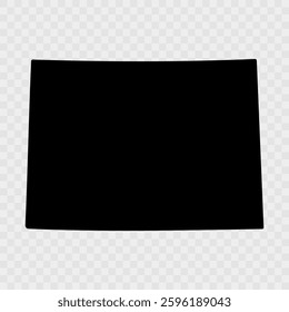 Colorado Map Black, State Border, United States, US America, Transparent Isolated, Variations. High detailed vector map - Colorado. Vector icon