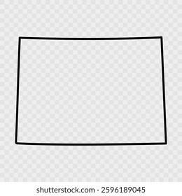 Colorado Map Black, State Border, United States, US America, Transparent Isolated, Variations. High detailed vector map - Colorado. Vector icon
