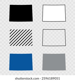 Colorado Map Black, State Border, United States, US America, Transparent Isolated, Variations. High detailed vector map - Colorado. Vector icon