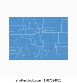 Colorado map blue color. USA state Colorado map icon. Colorado vector modern map. Vector illustration EPS10