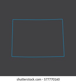 Colorado map blue outline stroke line style