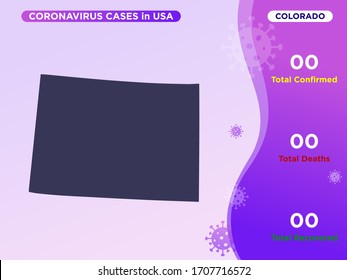 Colorado Map Covid-19, Corona Virus Infographic Vector Template.