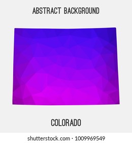 Colorado map in geometric polygonal,mosaic style.Abstract tessellation,modern design background,low poly. Vector illustration.