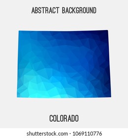 Colorado map in geometric polygonal,mosaic style.Abstract tessellation,modern design background,low poly. Geometric cover, mockup. Vector illustration.