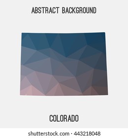 Colorado map in geometric polygonal,mosaic style.Abstract tessellation,modern design background. Vector illustration EPS8