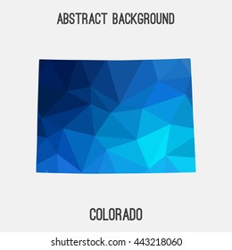 Colorado map in geometric polygonal,mosaic style.Abstract tessellation,modern design background. Vector illustration EPS8