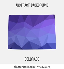 Colorado map in geometric polygonal,mosaic style.Abstract tessellation,modern design background,low poly. Vector illustration.