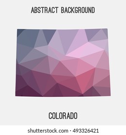 Colorado map in geometric polygonal,mosaic style.Abstract tessellation,modern design background,low poly. Vector illustration.