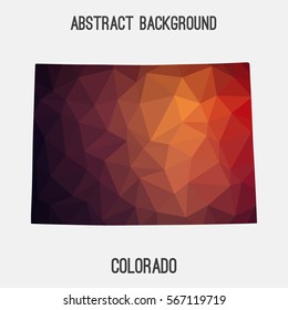 Colorado map in geometric polygonal,mosaic style.Abstract tessellation,modern design background. Vector illustration EPS8
