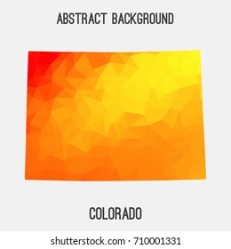Colorado map in geometric polygonal,mosaic style.Abstract tessellation,modern design background,low poly. Vector illustration.