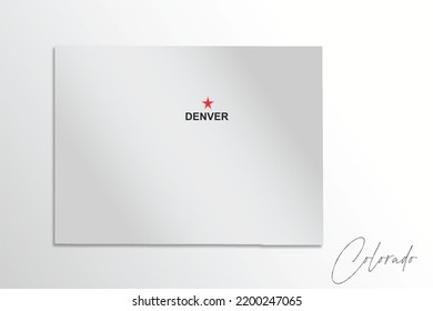 Mapa de Colorado aislado en fondo blanco, representación 3d 