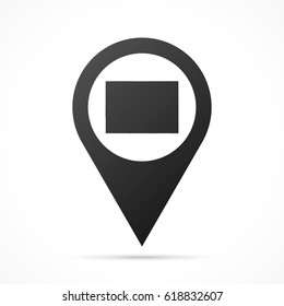 Colorado Map on location pin. Map pointer isolated on a white background.
Conceptual vector illustration.