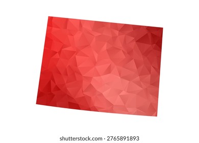 Colorado Map - Polygon Style Vector Illustration in Red Gradient, Low Poly Geometric Design, Isolated on White Background, Perfect for Infographics, Reports, and Educational Materials.
