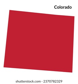 Colorado Map. Map of Colorado in red. USA map