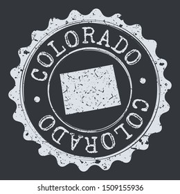 Colorado Map Seal. Silhouette Postal Passport Stamp. Round Vector Icon Postmark.