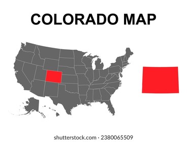 Colorado map shape, united states of america. Flat concept icon symbol vector illustration .