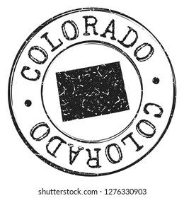 Colorado Map Silhouette Postal Passport Stamp Round Vector Icon Badge Seal Illustration.