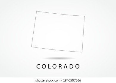 Colorado Map- State of USA Map International vector template with thin black outline or outline graphic sketch style and black color isolated on white background - Vector illustration eps 10