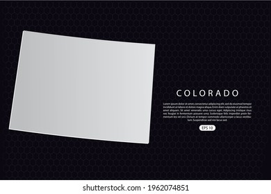 Colorado Map - USA, United States of America map, World Map International vector template with White Color isolated on hexagon background - Vector illustration eps 10