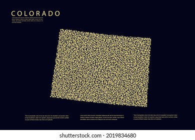 Colorado Map - USA, United States of America map, World Map International vector template with Gold grid on dark background - Vector illustration eps 10