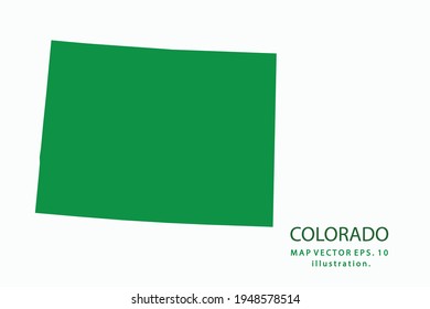 COLORADO map. Vector eps10. green color. on white backgrounds.