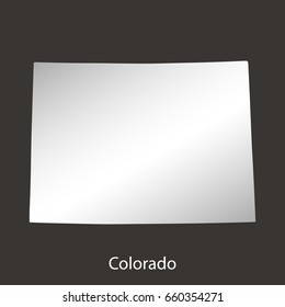 Colorado map,border with chrome,metal shine gradient. Vector illustration