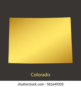 Colorado map,border with golden gradient. Vector illustration